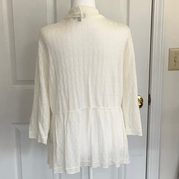 NYPL Collection White Cardigan - Picture 2 of 3